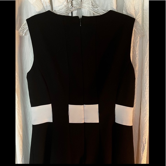 Designer Calvin Klein Color Block A-Line Midi Dress - Picture 7 of 10